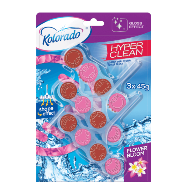 Kostka Zawieszka WC Kolorado Hyper Clean 3 szt x45g Flower Bloom