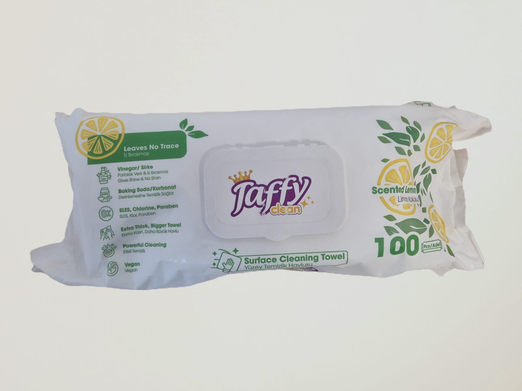 Chusteczki nawilżane do sprzątania Taffy CYTRYNA 100 szt.