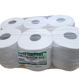 Papier toaletowy celuloza JUMBO 100 metrów , 2 warstwy – opakowanie 12 rolek